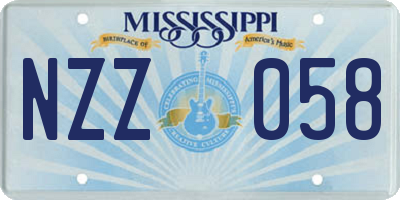MS license plate NZZ058