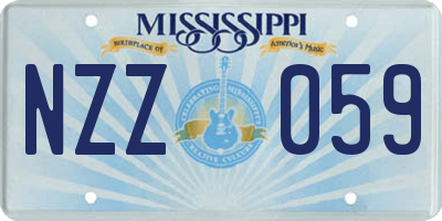 MS license plate NZZ059