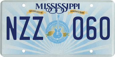 MS license plate NZZ060