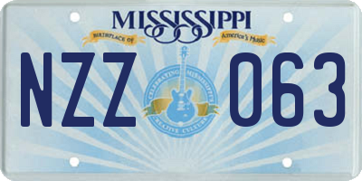 MS license plate NZZ063