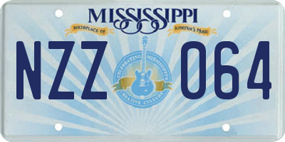 MS license plate NZZ064