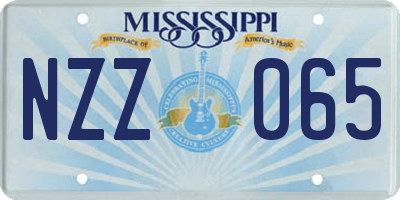 MS license plate NZZ065