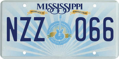MS license plate NZZ066