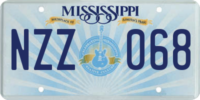 MS license plate NZZ068