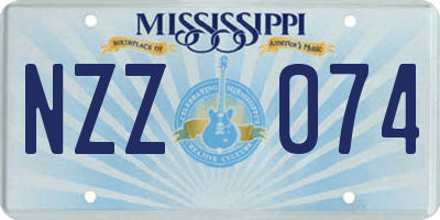MS license plate NZZ074
