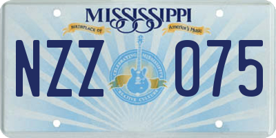 MS license plate NZZ075