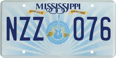 MS license plate NZZ076