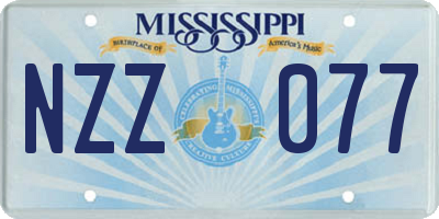 MS license plate NZZ077