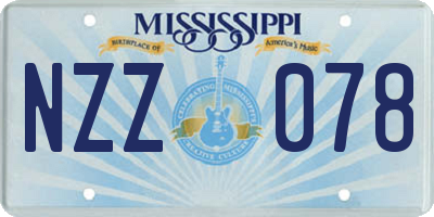 MS license plate NZZ078
