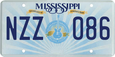 MS license plate NZZ086