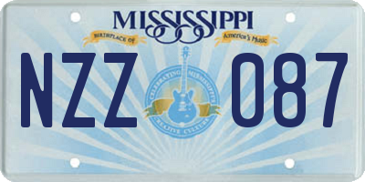 MS license plate NZZ087