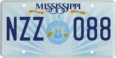 MS license plate NZZ088
