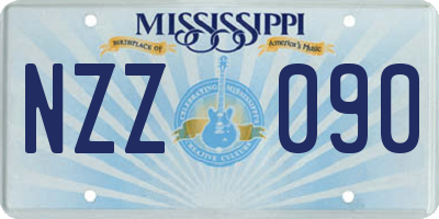 MS license plate NZZ090