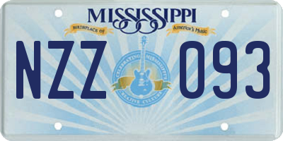 MS license plate NZZ093