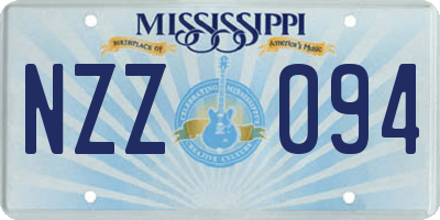 MS license plate NZZ094