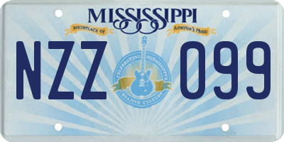 MS license plate NZZ099