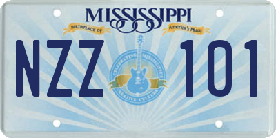 MS license plate NZZ101