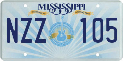 MS license plate NZZ105