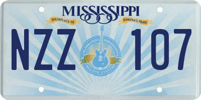 MS license plate NZZ107