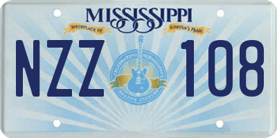 MS license plate NZZ108