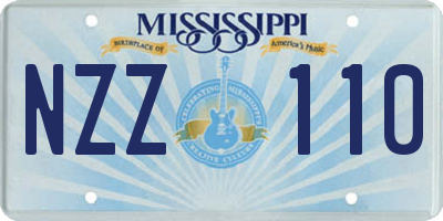 MS license plate NZZ110