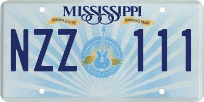 MS license plate NZZ111