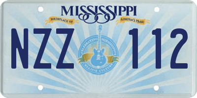 MS license plate NZZ112