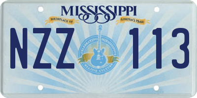 MS license plate NZZ113
