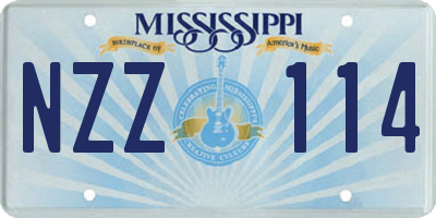 MS license plate NZZ114