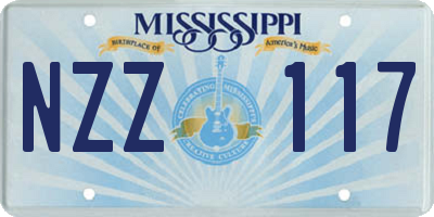 MS license plate NZZ117