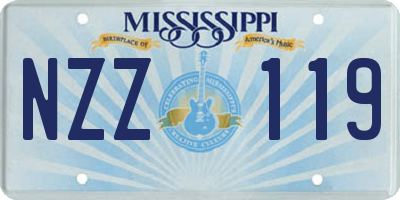 MS license plate NZZ119