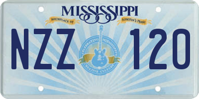 MS license plate NZZ120