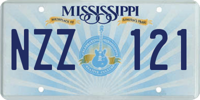 MS license plate NZZ121