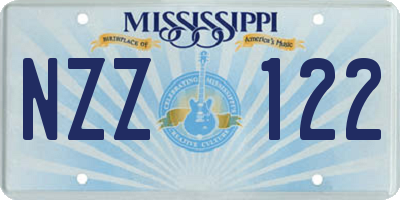 MS license plate NZZ122