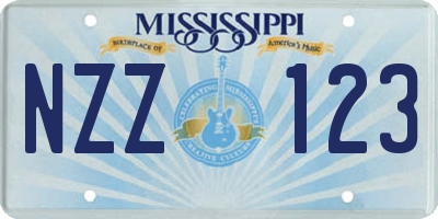 MS license plate NZZ123