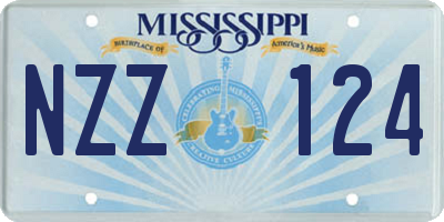 MS license plate NZZ124
