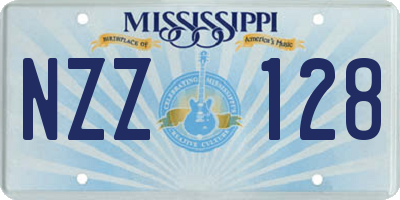 MS license plate NZZ128