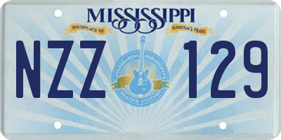MS license plate NZZ129
