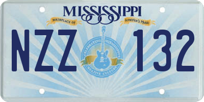 MS license plate NZZ132