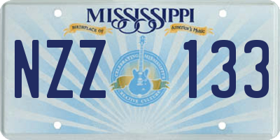 MS license plate NZZ133