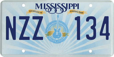 MS license plate NZZ134