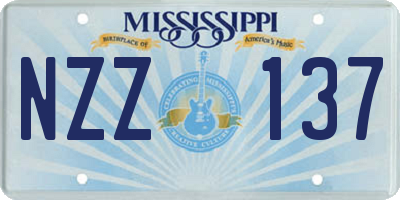 MS license plate NZZ137