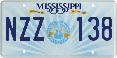 MS license plate NZZ138