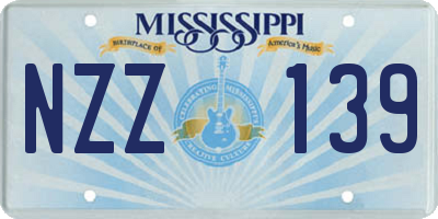 MS license plate NZZ139