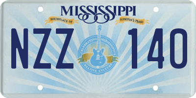 MS license plate NZZ140