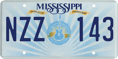 MS license plate NZZ143