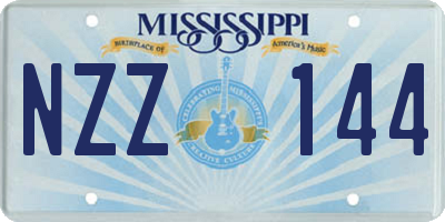 MS license plate NZZ144