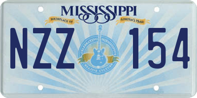 MS license plate NZZ154