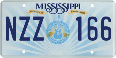 MS license plate NZZ166
