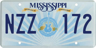 MS license plate NZZ172